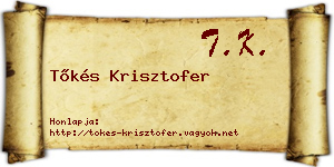 Tőkés Krisztofer névjegykártya