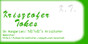 krisztofer tokes business card